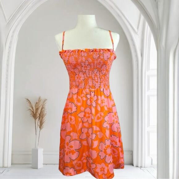 NWT Faithfull the Brand Pink Marni Paraiso Floral Print Mini Dress Size 4 Small - Picture 2 of 8